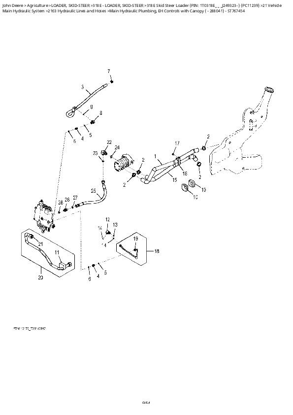 John Deere 318E Skid Steer Loader Parts Catalog (PC11228/PC11239) A++